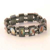 LOT DE 12 - BRACELET DES SAINTS PATRONS EN HEMATITE NATURELLE