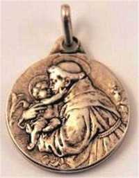 Médaille Saint Antoine, finition Vieil Argent en laiton argenté 18 mm, Pack de 25