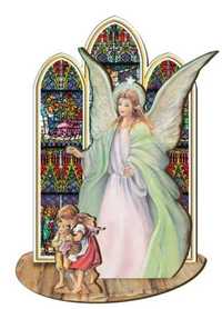 ANGE GARDIEN - SAINT EN BOIS A ASSEMBLER (TAILLE 12 CM)