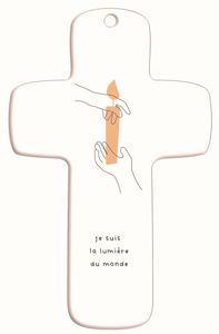 CROIX BOIS IMPRIMEE SISTERS 35 - JE SUIS LA LUMIERE DU MONDE