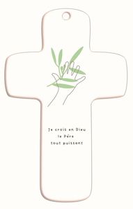 CROIX BOIS IMPRIMEE SISTERS 40 - JE CROIS EN DIEU LE PERE