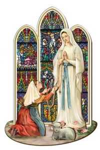 NOTRE DAME DE LOURDES - SAINT EN BOIS A ASSEMBLER (TAILLE 12 CM)