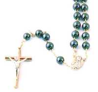 CHAPELET SUR CHAINE ARGENTEE, PERLE EN HEMATITE RONDE DE 6MM