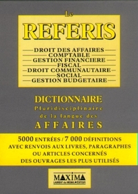 COFFRET 2 TOMES LE REFERIS DICTIONNAIRE PLURIDISCIPLINAIRE DE LA LANGUE DES AFFAIRES