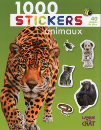 1000 stickers animaux (fond vert)