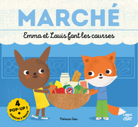 Marché Emma et Louis font les courses - Cherche ettrouve en pop-up