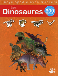 ENCYCLOPEDIE AVEC STICKERS - LES DINOSAURES (FOND ORANGE)