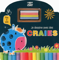 Je dessine avec des craies (Vache bleue)
