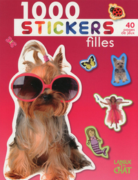 1000 stickers filles (fond rose)