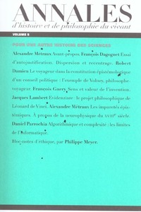 LES ANNALES D'HISTOIRE ET DE PHILOSOPHIE DU VIVANT, N 5, HOMMAGE A FRANCOIS DAGOGNET