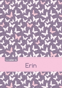 Le cahier d'Erin - Blanc, 96p, A5 - Papillons Mauve