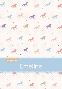 Le cahier d'Emeline - Blanc, 96p, A5 - Chevaux
