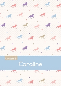 Le cahier de Coraline - Petits carreaux, 96p, A5 - Chevaux