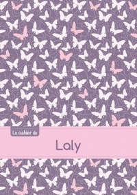 Le cahier de Laly - Petits carreaux, 96p, A5 - Papillons Mauve