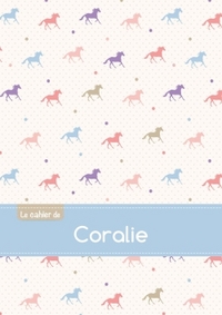 Le cahier de Coralie - Petits carreaux, 96p, A5 - Chevaux