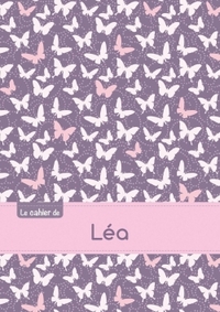 Le cahier de Léa - Petits carreaux, 96p, A5 - Papillons Mauve