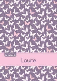 Le cahier de Laure - Petits carreaux, 96p, A5 - Papillons Mauve