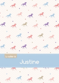 Le cahier de Justine - Petits carreaux, 96p, A5 - Chevaux