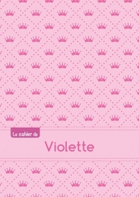 CAHIER VIOLETTE BLANC,96P,A5 PRINCESSE
