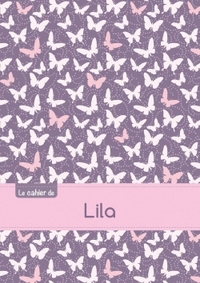 Le cahier de Lila - Petits carreaux, 96p, A5 - Papillons Mauve
