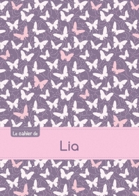 Le cahier de Lia - Petits carreaux, 96p, A5 - Papillons Mauve