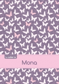CAHIER MONA BLANC,96P,A5 PAPILLONSMAUVE