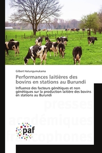 Performances laitières des bovins en stations au burundi