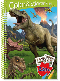 DINOSAURES - 3D LENTICULAR COLOR AND STICKER FUN