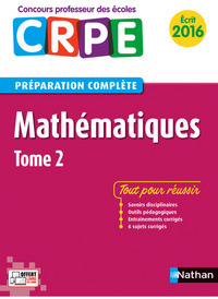 Mathématiques - Tome 2 Préparation à l'épreuve écrite Concours Professeur des écoles