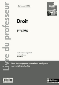 Droit - Parcours Tle STMG, Livre du professeur