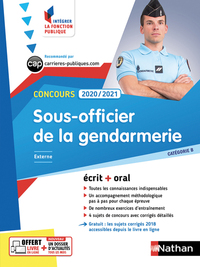 CONCOURS SOUS-OFFICIER DE LA GENDARMERIE 2020/2021- CAT B N 23 (INTEGRER FONCTION PUBLIQUE) - 2019