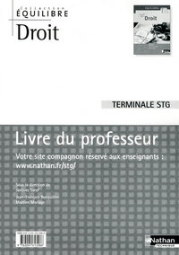 Droit - Equilibre Tle STG, Livre du professeur