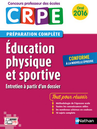 Education physique et sportive Epreuve orale - Concours professeur des écoles - 2016