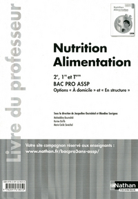 Nutrition-Alimentation option "à domicile et en structure" - Livre du professeur