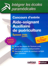 CONCOURS AIDE SOIGNANT AUXILIAIRE DE PUERICULTURE EPREUVE ORALE INTEGRER LES ECOLES PARAMEDIC N15