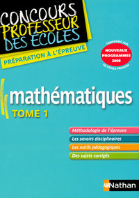 MATHEMATIQUES T1 CONCOURS PROFESSEUR DES ECOLES 2008