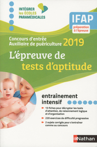 L'épreuve de tests d'aptitude - Concours d'entrée Auxiliaire de Puériculture 2019 IFAP (IEM) 2018