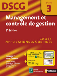 Management et contrôle de gestion Epreuve 3 DSCG - Manuel applications et corrigés - 2016