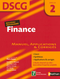 FINANCE - EPREUVE 2 - DSCG - ELEVE - 2008 - MANUEL APPLICATIONS ET CORRIGES