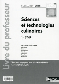 Sciences et Technologies culinaires 1re STHR, Livre du professeur