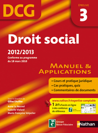 DROIT SOCIAL EPREUVE 3 DCG MANUEL ET APPLICATIONS 2012/2013