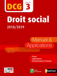 Droit social 2018/2019 - DCG - Epreuve 3 - Manuel et applications - 2018