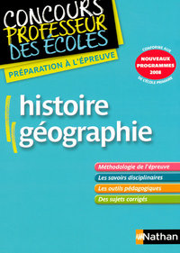 HISTOIRE-GEOGRAPHIE CONCOURS PROFESSEUR DES ECOLES 2008