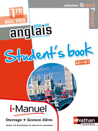 Anglais - Grand format 1re Bac Pro, i-Manuel livre + licence élève