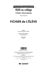 RIFIFI AU COLLEGE NOUV. EDITION - LE FICHIER