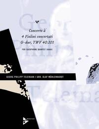 CONCERTO A 4 VIOLINI CONCERTATI G MAJOR TWV 40:201 -PARTITION+PARTIES SEPAREES