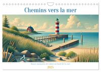 Chemins vers la mer (Calendrier mural 2025 DIN A4 vertical), CALVENDO calendrier mensuel