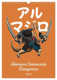 Animaux Samouraïs Dangereux (Calendrier mural 2025 DIN A3 horizontal), CALVENDO calendrier mensuel