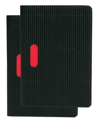 Paper-Oh Cahier Ondulo - Noir / Noir - B7 - Ligné - 80 p.