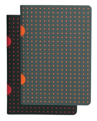 Paper-Oh Cahier Circulo - Noir sur Rouge / Gris sur Orange - B7 - Ligné - 80 p.